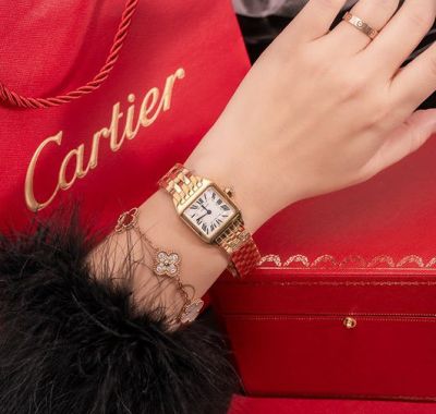 Cartier Santos Stainless Steel 24MM Lady Wrist Watch